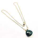 14 KT Gold Filled Emerald Pear Drop Necklace by Alexa Martha Designs