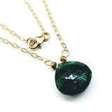 14 KT Gold Filled Emerald Pear Drop Necklace by Alexa Martha Designs