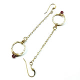 14 KT Gold Filled Wire Wrapped Pink Chalcedony Open Circle Earrings by Alexa Martha Designs