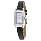 Coach Women's Black Leather Mother of Pearl White MOP Dial Watch - 14500429 by Balec Group