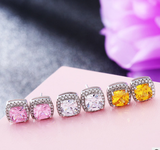 Lunara Crystal Stud Earrings in 3 Moonlike Colors