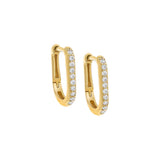 Diamond Oval Pavé Huggie Earring 14K by By Adina Eden