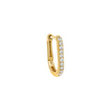 Diamond Oval Pavé Huggie Earring 14K by By Adina Eden