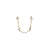 Diamond Multi Stone Double Chain Stud Earring 14K by By Adina Eden