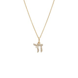 Diamond Pave Chai Necklace 14K by By Adina Eden