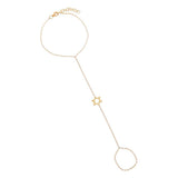 Solid Star of David Hand Chain 14K by By Adina Eden