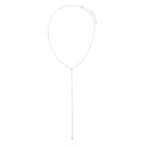 Diamond Double Solitaire Bezel Lariat Necklace 14K by By Adina Eden