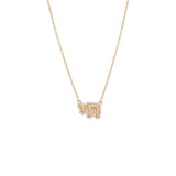 Diamond Pave Bubble Chai Pendant Necklace 14K by By Adina Eden