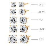 Lab Grown Diamond Solitaire Four Prong Stud Earring 14K by By Adina Eden