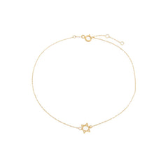 Solid Star Of David Pendant Anklet 14K by By Adina Eden