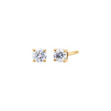 Lab Grown Diamond Solitaire Four Prong Stud Earring 14K by By Adina Eden