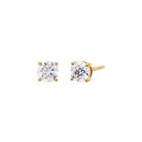 Lab Grown Diamond Solitaire Four Prong Stud Earring 14K by By Adina Eden