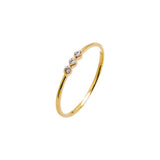 Diamond Triple Bezel Dainty Ring 14K by By Adina Eden