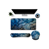 Work and Play 4 in 1 Matching Quartz Swirl Print With Golden Veining Desk Set