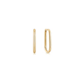 14K Gold Essential Oval Huggie Hoops by eklexic