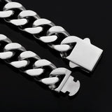 14mm Curb Cuban Link Chain in Silver White Gold Necklaces 