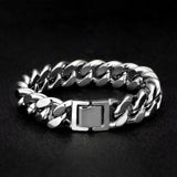 14mm Miami Cuban Link Bracelet White Gold Plated 