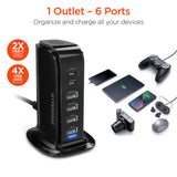 HyperGear Power Tower 42W 6 USB Charging Station