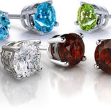 Genuine Gemstone Collection Stud Earring in 925 Sterling Silver