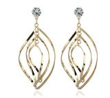 Charming Windchimes Crystal Stud Hook Earrings in Golden and Silver Tone