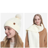 SnugEase Knit PomPom Beanie, Scarf & Gloves Set
