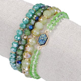 Arm Candy Natural Stone and Glass Crystal Bracelets