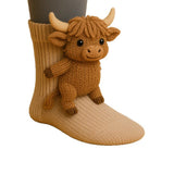Whimsy Cozy Cute 3D Animal Faces Huggy Socks Adorably Warm and Ultra-Soft