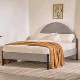Bed Modern Upholstered Curved Headboard by Couch.com