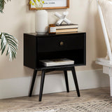 Mid-Century Modern Single Drawer Solid Wood Nightstand by Couch.com