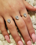 Sterling Silver Floating Pear Shaped  Ring by Fashion Hut Jewelry