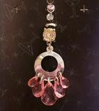 Multi-Crystal Oval Navel Dangle by Fashion Hut Jewelry