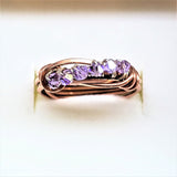 Wire Wrapped Copper Crystal Birthstone Bling Ring by Alexa Martha Designs