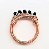 Wire Wrapped Copper Crystal Birthstone Bling Ring by Alexa Martha Designs