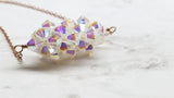 14K Rose Gold Swarovski Crystal Barrel Necklace Handmade- Super Sparkly by Alexa Martha Designs