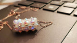 14K Rose Gold Filled Super Sparkly Pastel Crystal Barrel Necklaces by Alexa Martha Designs