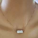 14K Rose Gold Filled Super Sparkly Pastel Crystal Barrel Necklaces by Alexa Martha Designs