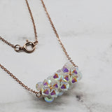 14K Rose Gold Filled Super Sparkly Pastel Crystal Barrel Necklaces by Alexa Martha Designs