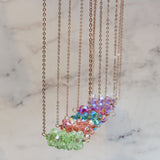 14K Rose Gold Filled Super Sparkly Pastel Crystal Barrel Necklaces by Alexa Martha Designs