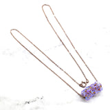 14K Rose Gold Filled Super Sparkly Pastel Crystal Barrel Necklaces by Alexa Martha Designs
