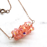 14K Rose Gold Filled Super Sparkly Pastel Crystal Barrel Necklaces by Alexa Martha Designs
