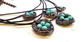Copper Robin Nest Necklace with Up To 5 Beads by Alexa Martha Designs