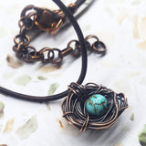 Copper Robin Nest Necklace with Up To 5 Beads by Alexa Martha Designs