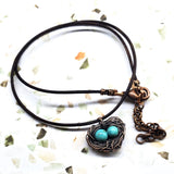 Copper Robin Nest Necklace with Up To 5 Beads by Alexa Martha Designs