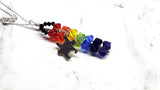 Wire Woven Rainbow Autism Puzzle Piece Bar Necklace-2024 Limited Edition by Alexa Martha Designs