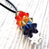 Pillar of Rainbow Crystals  Necklace for Autism Awareness by Alexa Martha Designs
