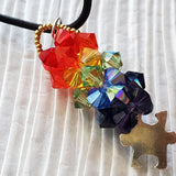 Pillar of Rainbow Crystals  Necklace for Autism Awareness by Alexa Martha Designs