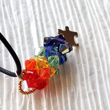 Pillar of Rainbow Crystals  Necklace for Autism Awareness by Alexa Martha Designs