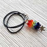 Pillar of Rainbow Crystals  Necklace for Autism Awareness by Alexa Martha Designs
