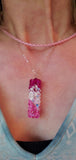14 K Rose Gold Fill Super Sparkly Mom Crystal Pillar Pendant Necklace by Alexa Martha Designs