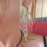 DNA Strand Double Helix Long Crystal Earrings by Alexa Martha Designs